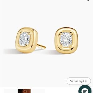 Andrea Cushion Lab Diamond Earrings (7/8 ct. tw.) in 14K Yellow Gold
